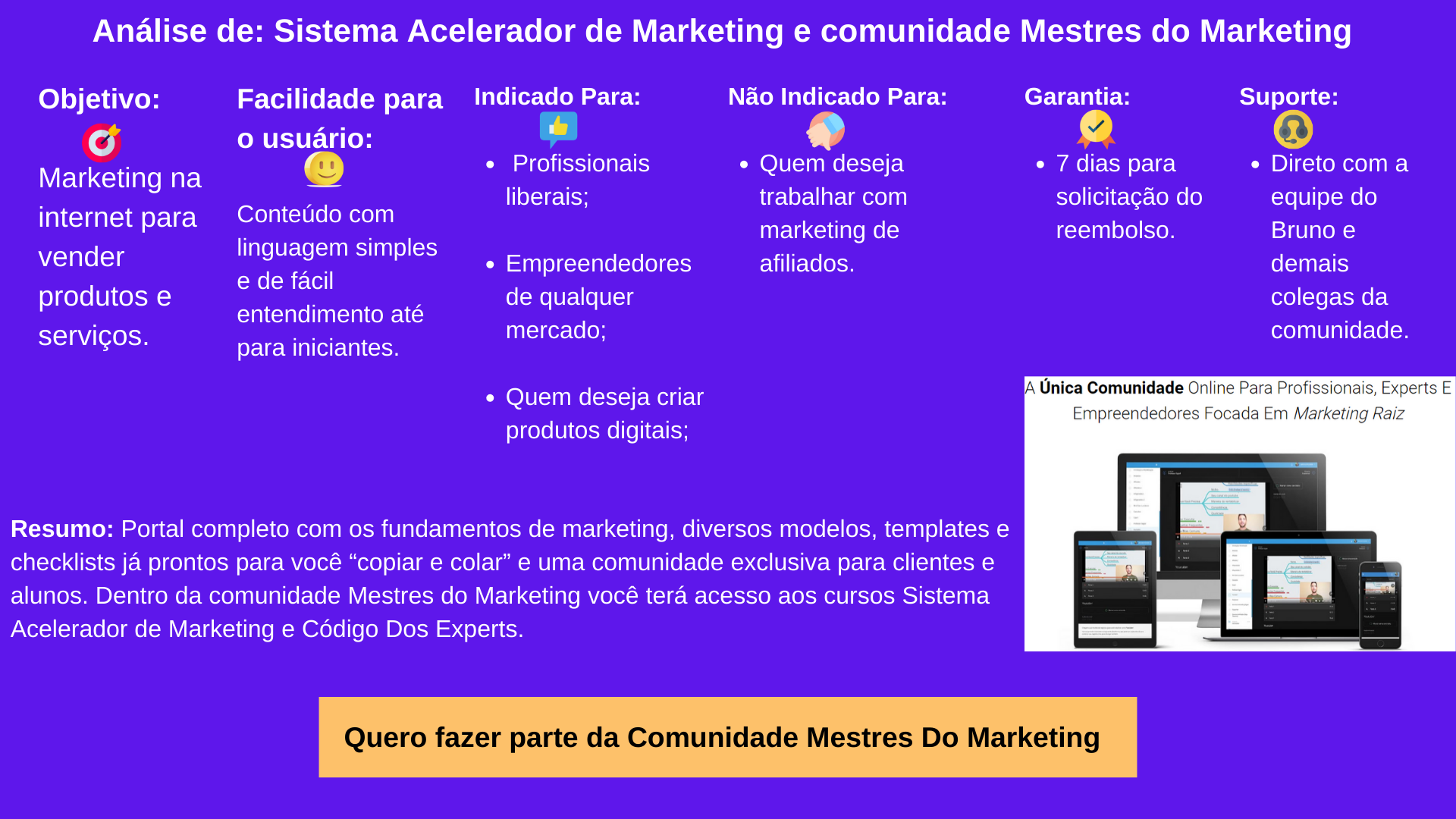 Sistema Acelerador De Marketing e Comunidade Mestres do Marketing